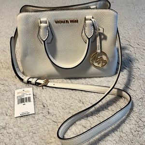 Michael Kors Small White Pebble Satchel